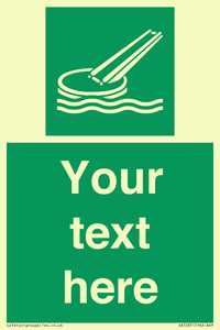 Custom sign safe condition Marine evacuation slide